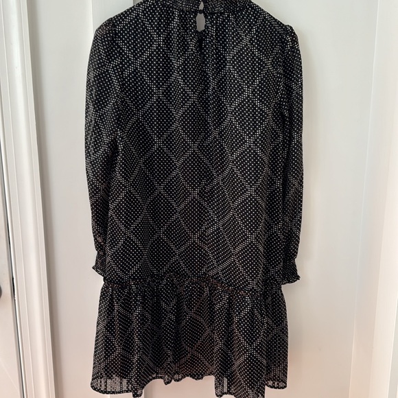 J Crew Ruffle Tiered Black White Mini Dress Size S - Picture 8 of 13